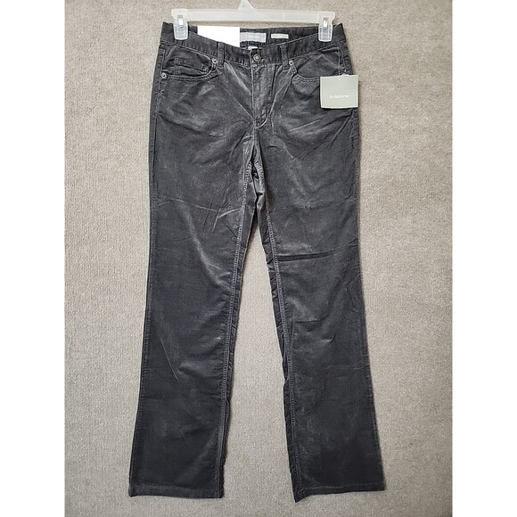 Liz Claiborne Corduroy Pants Womens 8 Gray Sloane Slim Bootcut Stretch NEW - Picture 1 of 11